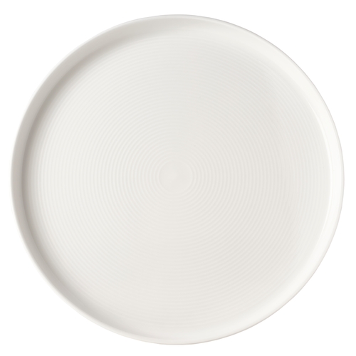 Mikasa Hospitality 5308918 Callisto White Bone China 8.3" Dia. Wide Rim Plate - 2 Doz