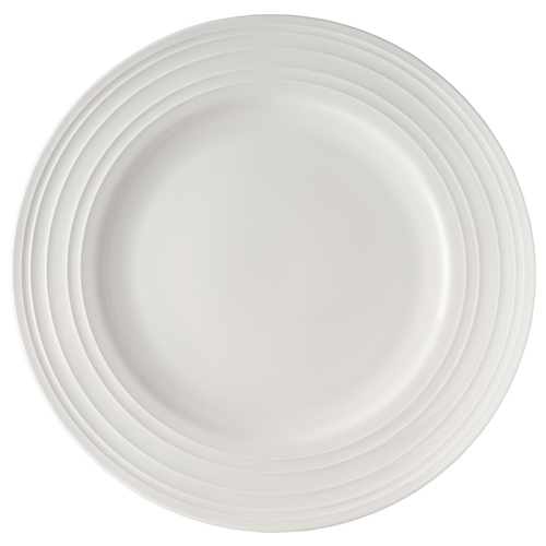 Mikasa Hospitality 5309144 Melinda White Bone China 10.2" Dia. Wide Rim Plate - 2 Doz