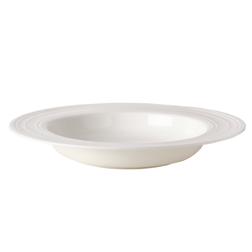 Mikasa Hospitality 5309147 Melinda White Bone China 34.1 oz. Deep Plate - 2 Doz