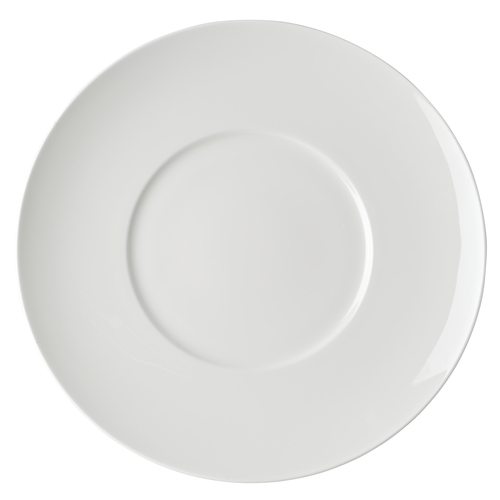 Mikasa Hospitality 5312404 Callisto White Bone China 10" Dia. Wide Rim Plate - 2 Doz