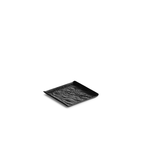 Mikasa Hospitality 5314492 Chic Black Porcelain 5.9" x 5.9" Square Plate - 4 Each