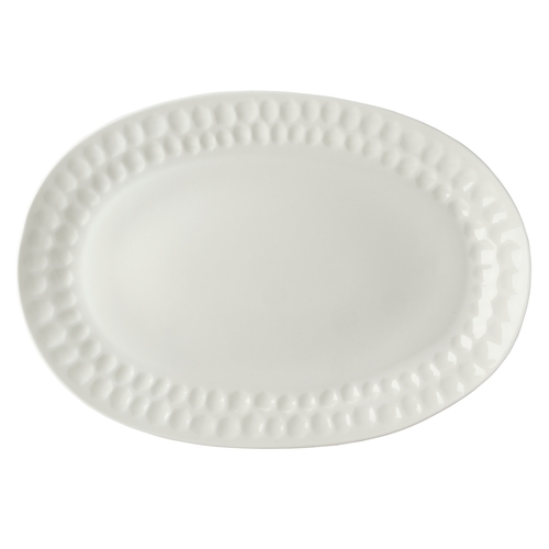Mikasa Hospitality 5316692 Malet White Bone China 7.1" x 10.2" Platter - 2 Doz