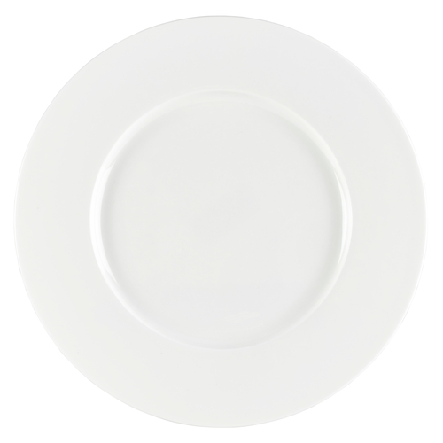 Mikasa Hospitality 5319392 Tendre White Bone China 6.5" Dia. Wide Rim Plate - 2 Doz