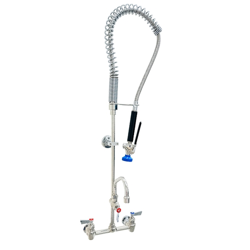 Fisher 53465 8" Wall-Mount Spring Pre-Rinse Unit w/ 10" Add-On Faucet