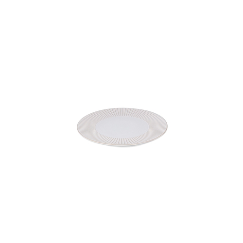 Mikasa Hospitality 5349977 F2D White Brass Porcelain 10.7" Coupe Plate - 1 Doz