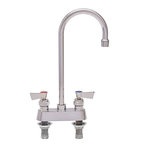 Fisher 53880 4" Deck-Mount Faucet w/ 12" Gooseneck Spout & Swivel Stems