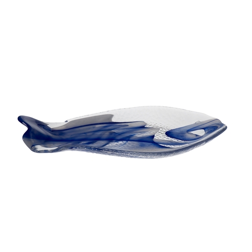 Mikasa Hospitality 5554-64 Ardacam Aquarium Blue Glass 17" x 8.1" Fish Plate - 8 Each