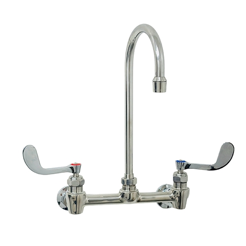 Fisher 57592 8" Wall-Mount Faucet w/ 12" Gooseneck Spout & Swivel Stems