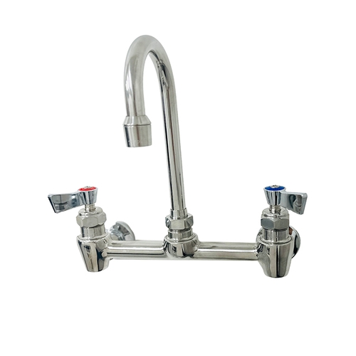 Fisher 61298 8" Backsplash Faucet w/ 12" Gooseneck Spout & Swivel Stems
