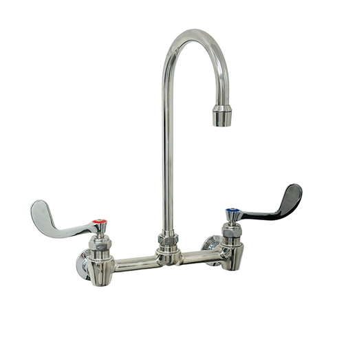 Fisher 61484 8" Backsplash Faucet w/ 6" Gooseneck Spout & Swivel Stems