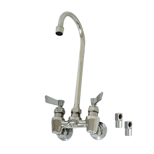 Fisher 62480 4" Backsplash Faucet w/ 12" Gooseneck Spout & Close Elbows