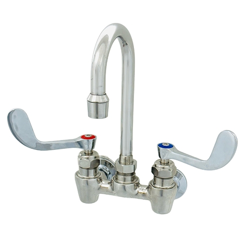 Fisher 62677 4" Backsplash Faucet w/ 6" Gooseneck Spout & Swivel Stems