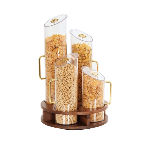 Cal-Mil 723-78 12" x 12" x 20"H Walnut Rotating Cereal Dispenser