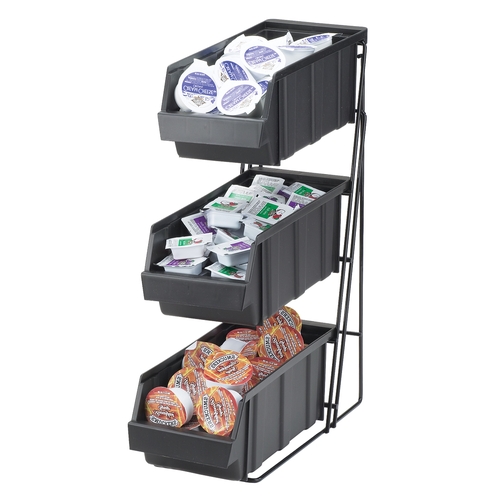Cal-Mil 841 14" x 9" Black Iron 3-Tier Condiment Organizer