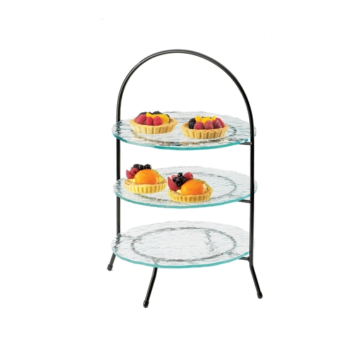 Cal-Mil 977-10-13 11.75" x 11.75" x 20"H Black Iron 3-Tier Display Stand