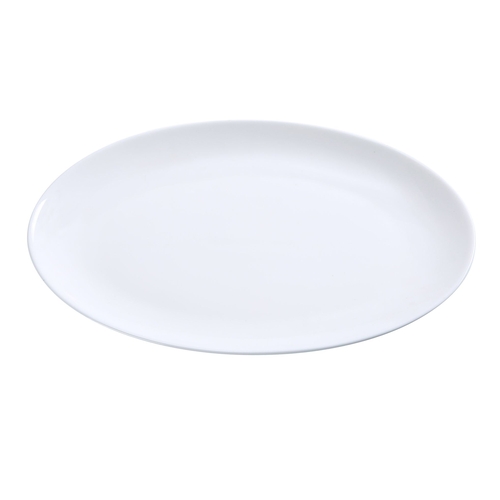Yanco China AC-10-CP Abco Super White Porcelain 10" x 7" Oval Platter - 2 Doz