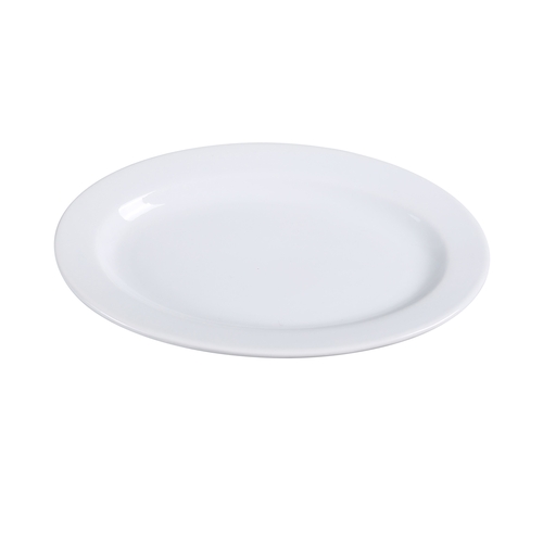 Yanco China AC-13 Abco Super White Porcelain 11.75" x 8" Oval Platter - 1 Doz