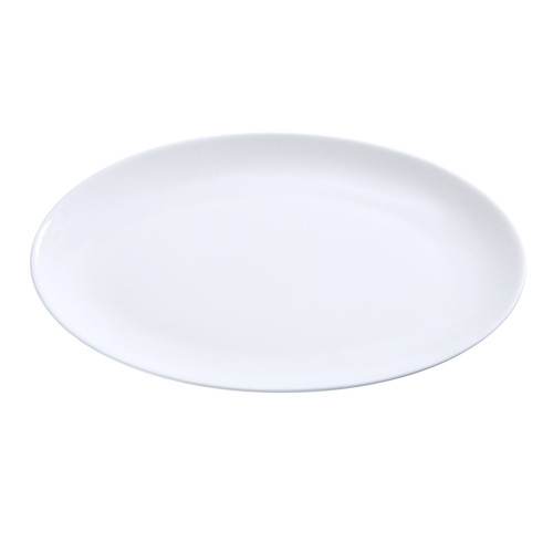 Yanco China AC-14-CP Abco Super White Porcelain 14" x 9.5" Oval Platter - 1 Doz