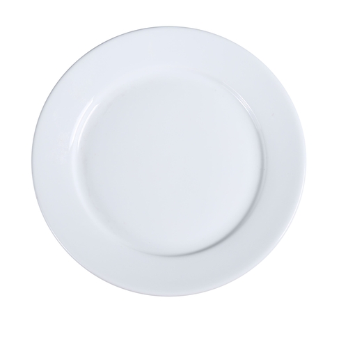 Yanco China AC-20 Abco Super White Porcelain 11.25" Wide Rim Plate - 1 Doz