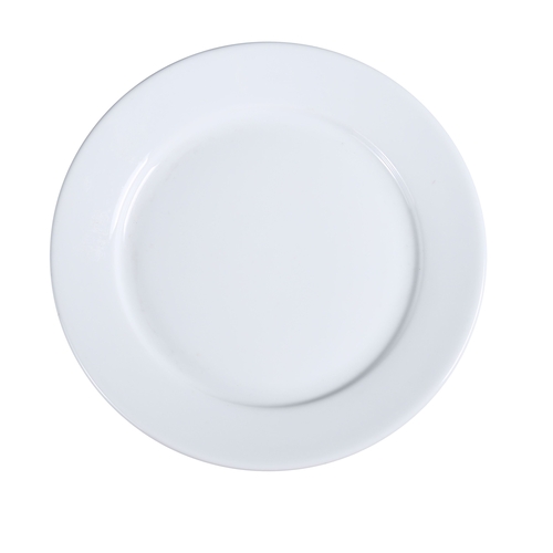 Yanco China AC-25 Abco Super White Porcelain 14" dia. Wide Rim Plate - 6 Each