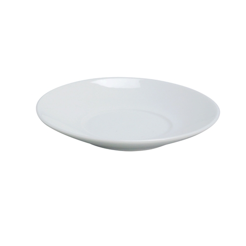 Yanco China AC-4-P Abco Super White Porcelain 4" dia. Rolled Edge Saucer- 3 Doz