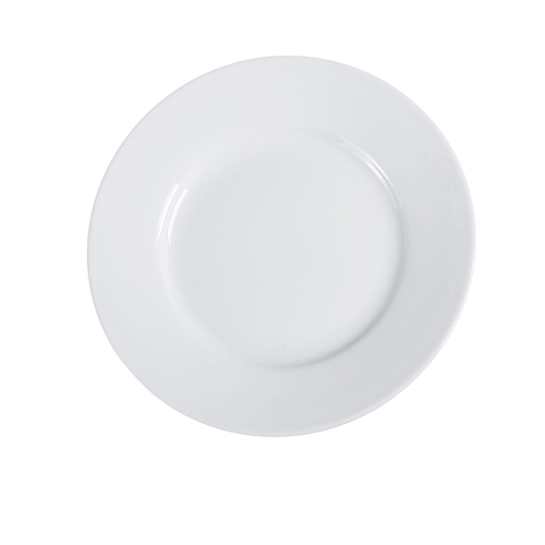 Yanco China AC-5 Abco Super White Porcelain 5.5" dia. Wide Rim Plate - 3 Doz