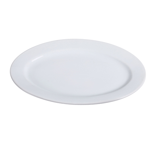 Yanco China AC-61 Abco Super White Porcelain 16" x 11.25" Oval Platter - 1 Doz