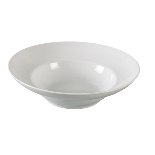 Yanco China AC-711 Abco Super White Porcelain 1 qt. Mediterranean Pasta Bowl