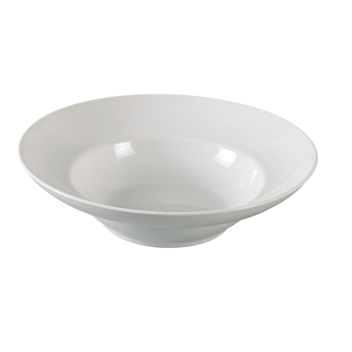 Yanco China AC-714 Abco Super White Porcelain 3 qt. Mediterranean Pasta Bowl