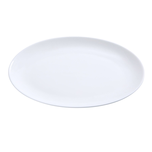 Yanco China AC-8-CP Abco Super White Porcelain 8" x 5.75" Coupe Platter - 2 Doz