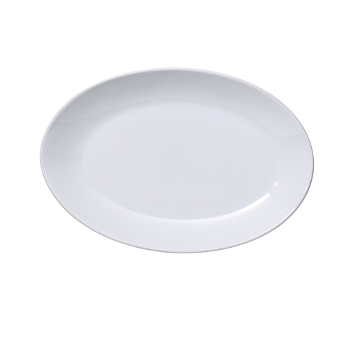 Yanco China AC-810 Abco Super White Porcelain 10" x 7" Oval Platter - 2 Doz