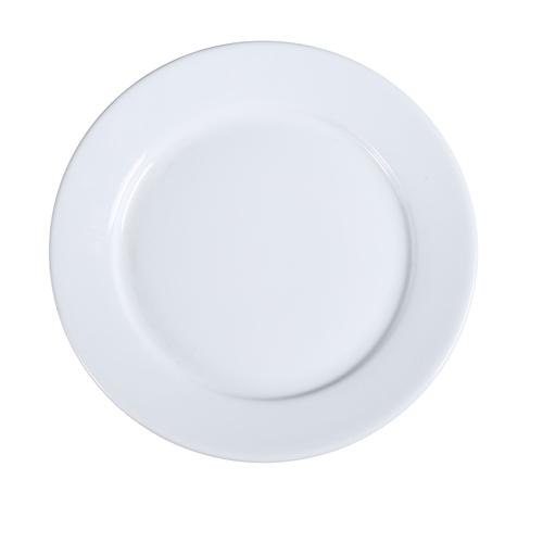 Yanco China AC-9 Abco Super White Porcelain 9.5" Wide Rim Plate - 2 Doz