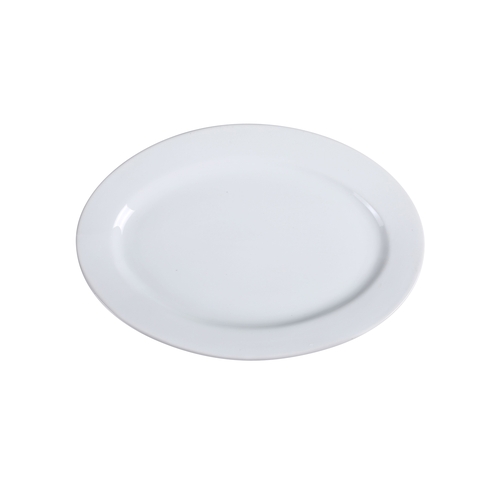 Yanco China AC-92 Abco Super White Porcelain 22" x 15" Oval Platter - 4 Each