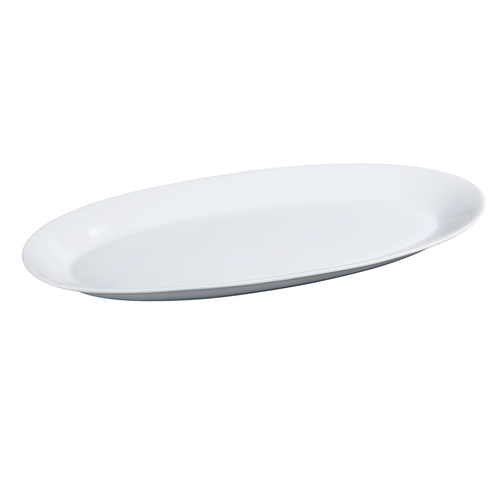 Yanco China AC-99 Abco Super White 23" x 10.25" Coupe Fishia Platter - 4 Each