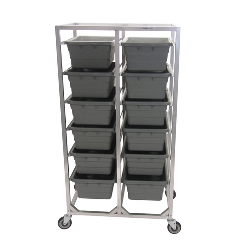 Channel Manufacturing AXD512L 36" x 26" x 70.5" Welded Aluminum Bus Bin Cart 