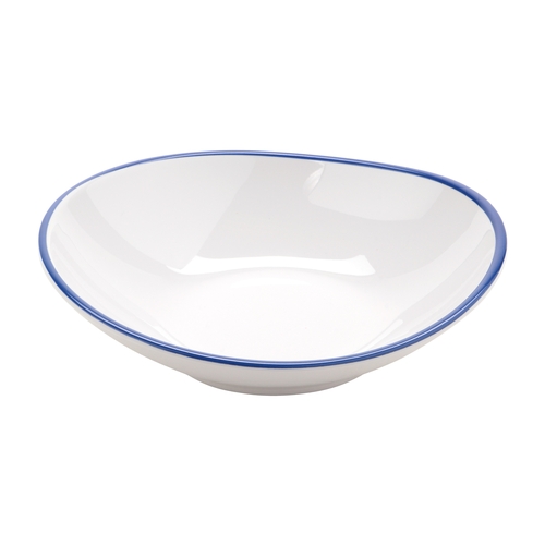 GET B-100-W/CB Settlement Bistro White Melamine 10 oz. Shallow Bowl - 2 Doz