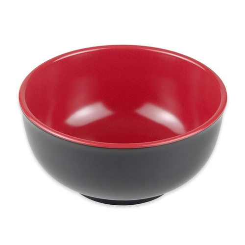 GET B-125-F Fuji Red/Black Melamine 1.2 qt. 6.75" dia. Bowl - 1 Doz