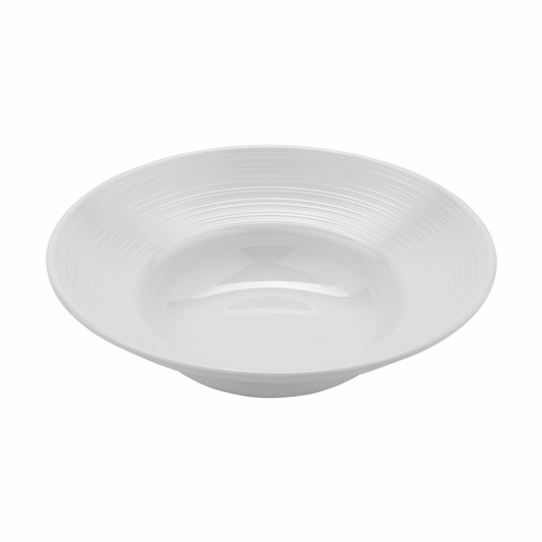 GET B-192-MN-W Minski White Melamine 6 qt. Textured Rim Serving Bowl-3 Each