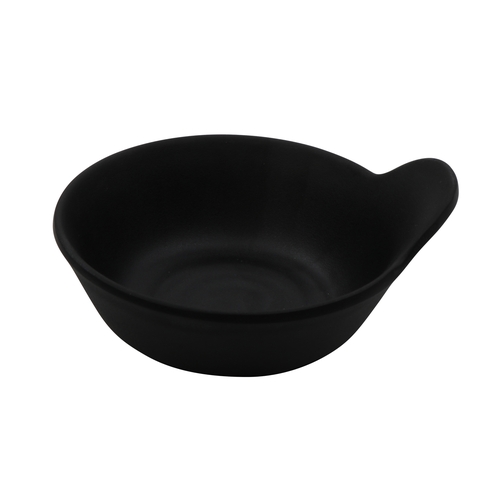 GET B-70-BK Nara Black Melamine 7 oz. 4.5" dia. Soup Bowl w/ Handle