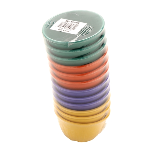 GET BC-70-MIX Diamond Color Mix Melamine 7 oz. 4" dia. Bouillon Cup- 4 Doz