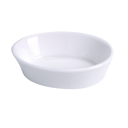 Yanco China BK-005 Accessories Bone White Porcelain 7 oz. Oval Baking Dish