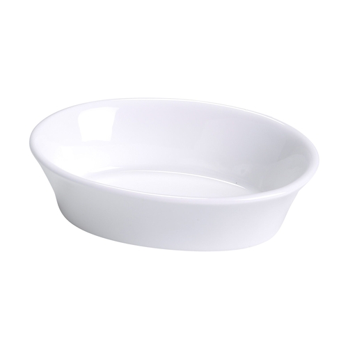 Yanco China BK-006 Accessories Bone White Porcelain 10 oz. Oval Baking Dish