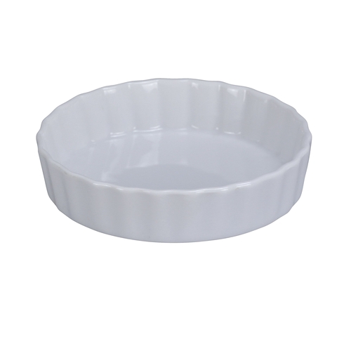 Yanco China BK-610 Accessories White Porcelain 42 oz. Fluted Quince Dish- 1 Doz
