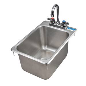 BK Resources BK-DIS-1014-10-P-G One Compartment 12-1/4"x18" Stainless Steel Drop-In Sink