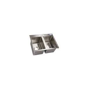 BK Resources BK-DIS-1014-2 Two Compartment 24"x18" Stainless Steel Drop-In Sink