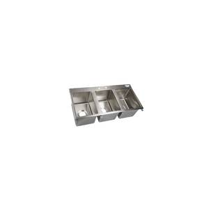BK Resources BK-DIS-1014-3 Three Compartment 36x18" Stainless Steel Drop-In Sink