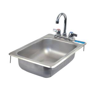 BK Resources BK-DIS-1014-5D-P-G One Compartment 12-1/4""x18" Stainless Steel Drop-In Sink