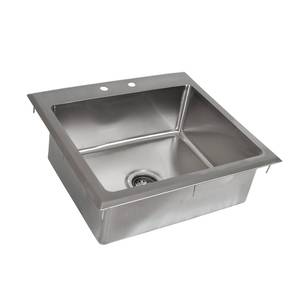 BK Resources BK-DIS-2016-12-P-G One Compartment 23"x21" Stainless Steel Drop-In Sink