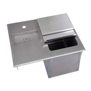BK Resources BK-DIWSBL-2118G 21"W Stainless Steel Drop-In Ice Bin with Water Station