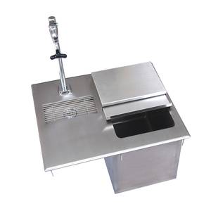 BK Resources BK-DIWSBL-2118G-P-G 21"W Stainless Steel Drop-In Ice Bin with Water Station